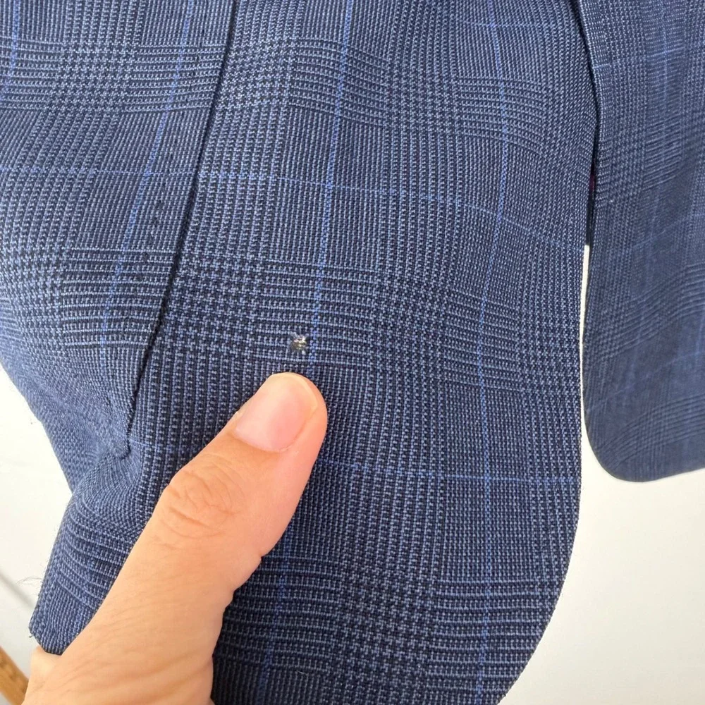 Billy Reid 38 X 31 Heirloom Mens Blue Glen Plaid 2-Button Suit USA Made Tailored